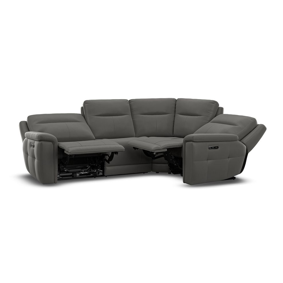Dalton Left Hand Corner Electric Recliner Sofa in Elephant Grey Leather 4