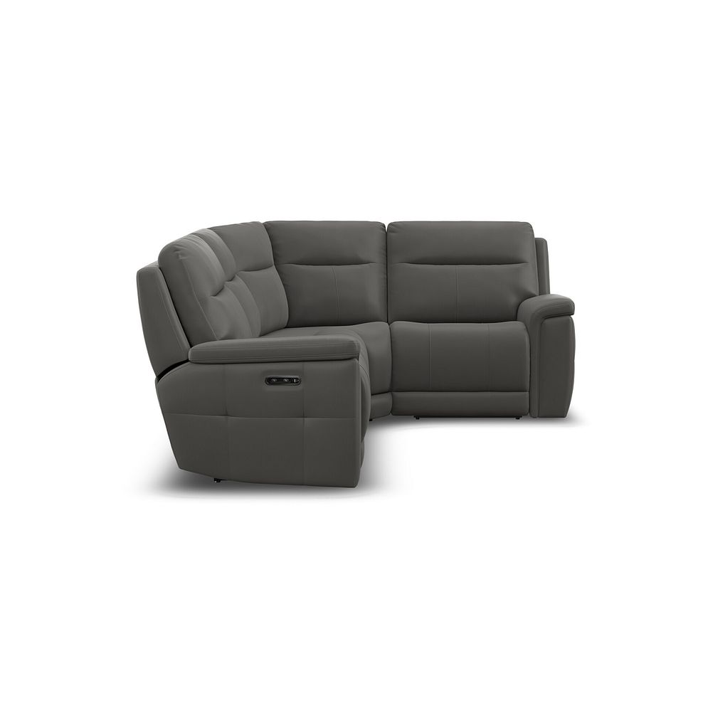 Dalton Left Hand Corner Electric Recliner Sofa in Elephant Grey Leather 7