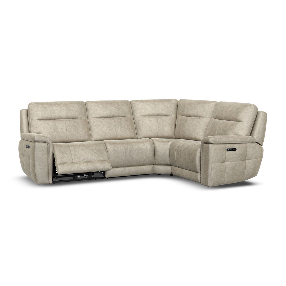 Dalton Left Hand Corner Electric Recliner Sofa in Marble Cream Fabric 2
