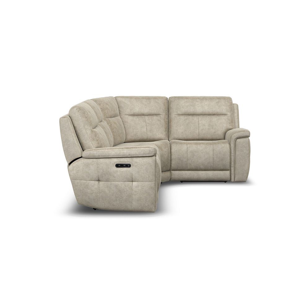 Dalton Left Hand Corner Electric Recliner Sofa in Marble Cream Fabric 7