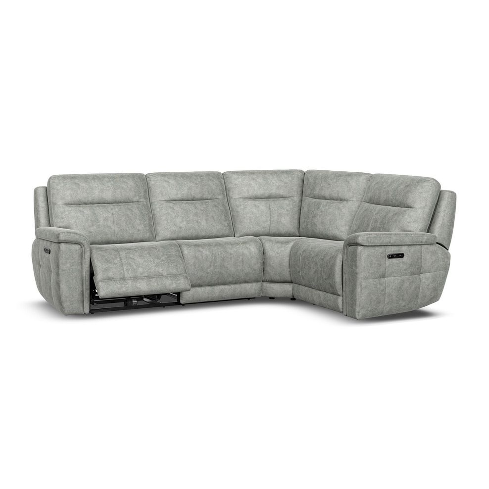 Dalton Left Hand Corner Electric Recliner Sofa in Marble Silver Fabric 2