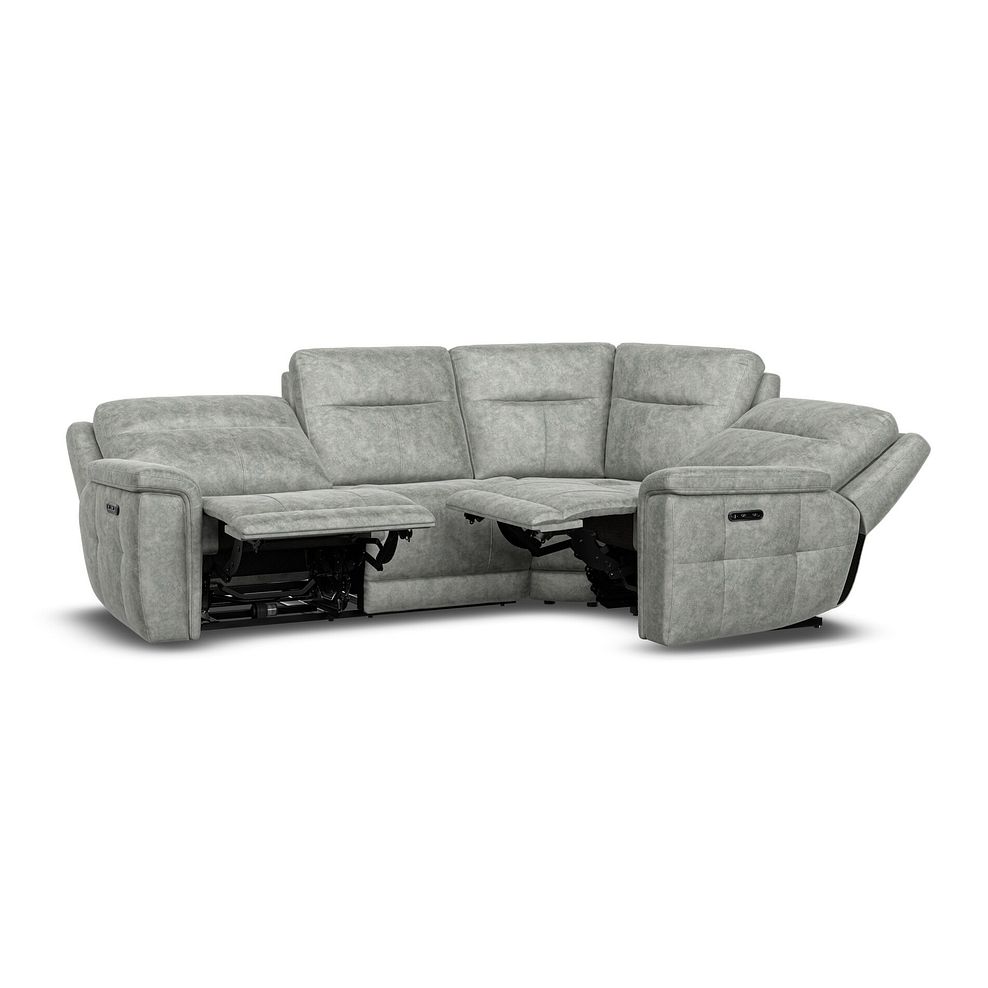 Dalton Left Hand Corner Electric Recliner Sofa in Marble Silver Fabric 4