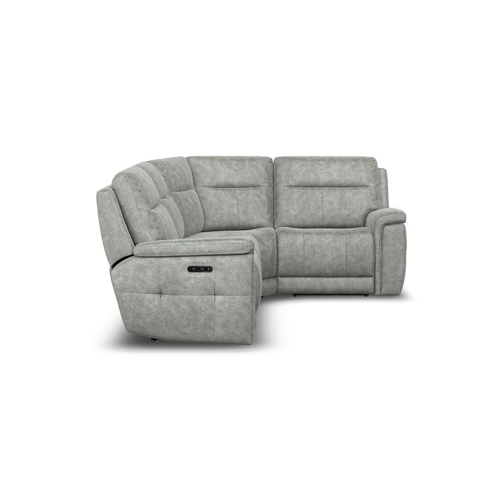 Dalton Left Hand Corner Electric Recliner Sofa in Marble Silver Fabric 7