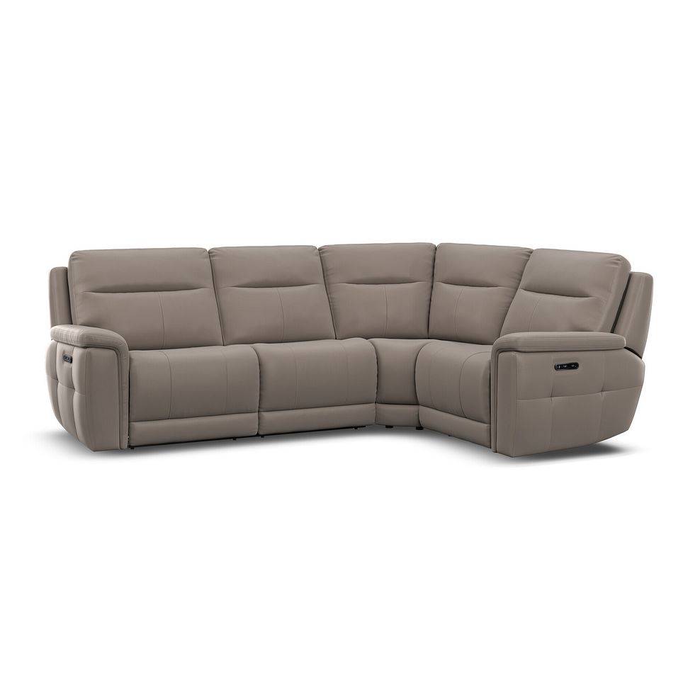 Dalton Left Hand Corner Electric Recliner Sofa in Oyster Leather 1