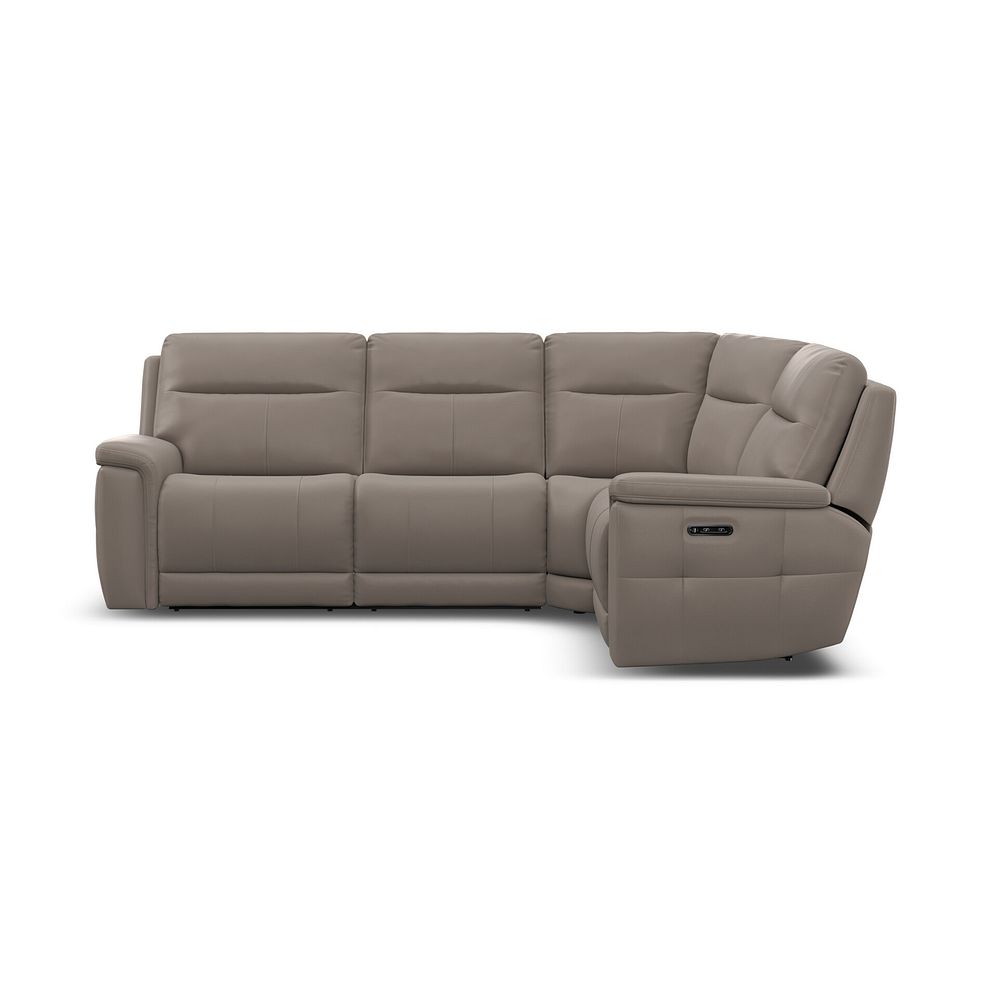 Dalton Left Hand Corner Electric Recliner Sofa in Oyster Leather 5