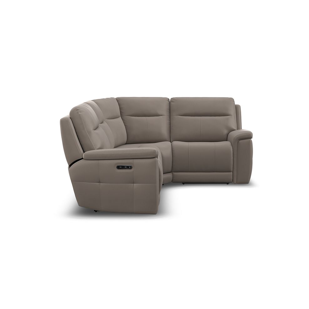 Dalton Left Hand Corner Electric Recliner Sofa in Oyster Leather 7