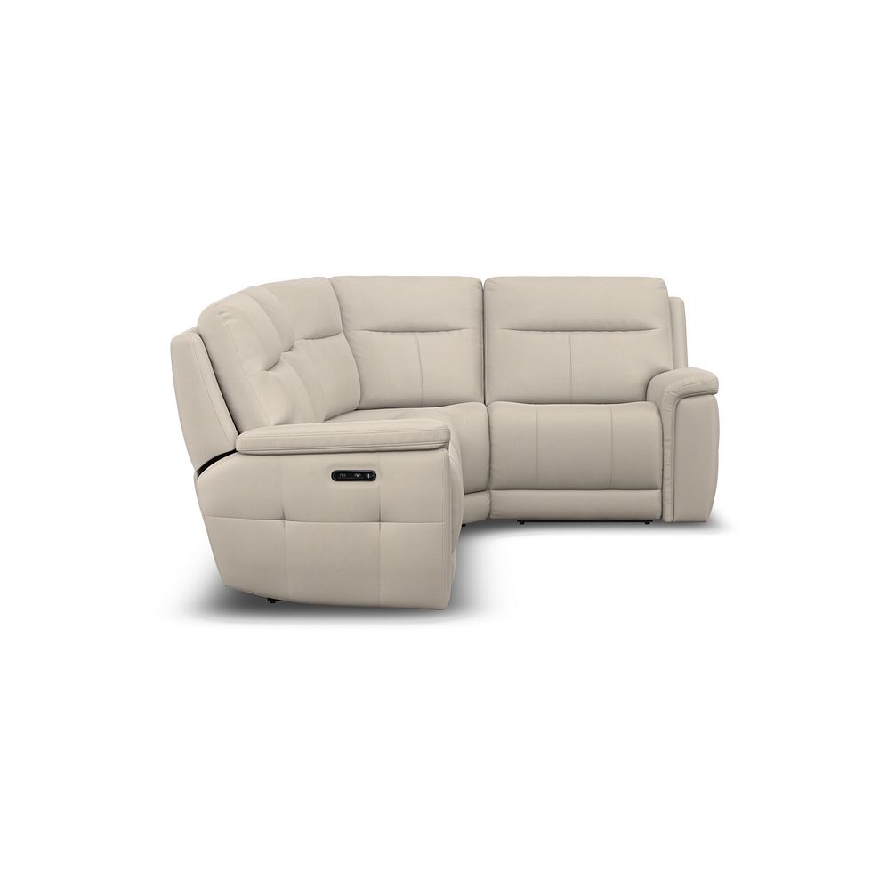 Dalton Left Hand Corner Electric Recliner Sofa with Power Headrests in Bella Barley White Fabric 11