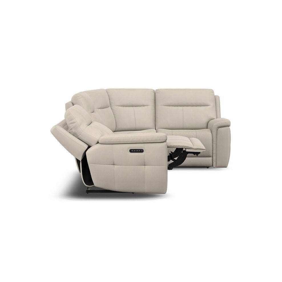 Dalton Left Hand Corner Electric Recliner Sofa with Power Headrests in Bella Barley White Fabric 14