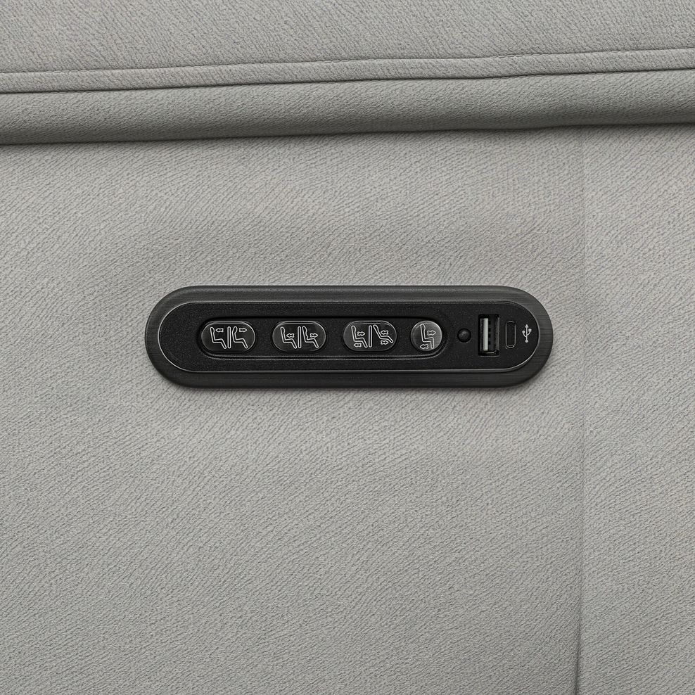 Dalton Left Hand Corner Electric Recliner Sofa with Power Headrests in Bella Lead Grey Fabric 18