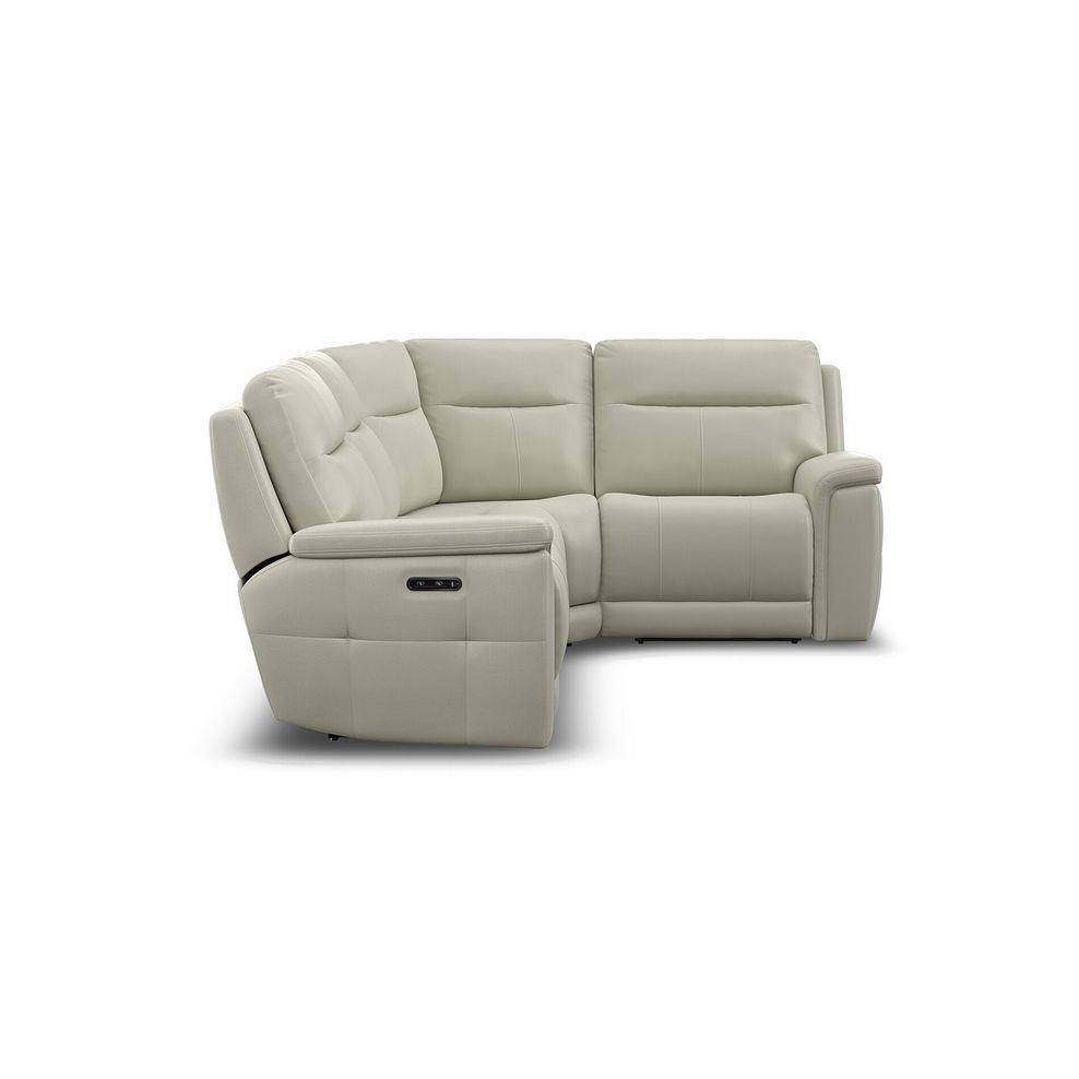 Dalton Left Hand Corner Electric Recliner Sofa with Power Headrests in Bone China Leather 13