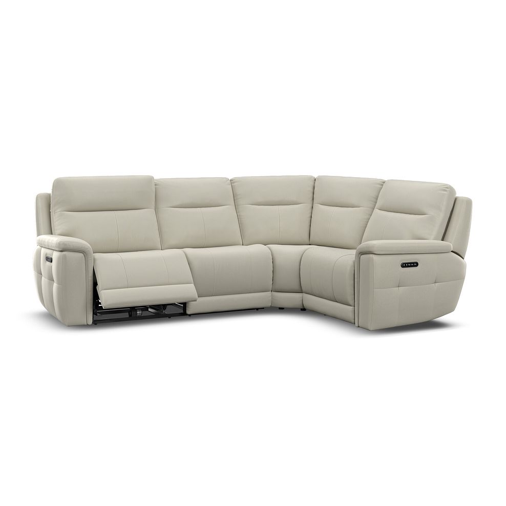 Dalton Left Hand Corner Electric Recliner Sofa with Power Headrests in Bone China Leather 4