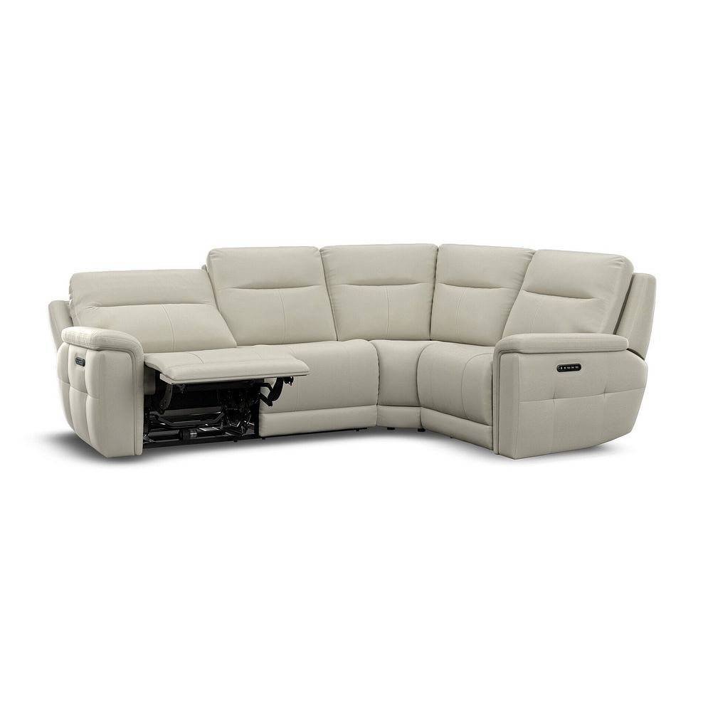 Dalton Left Hand Corner Electric Recliner Sofa with Power Headrests in Bone China Leather 6
