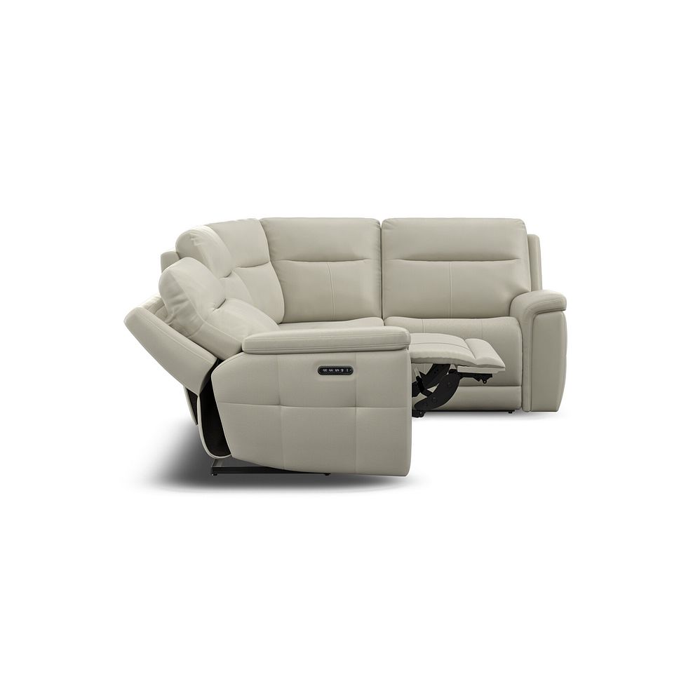 Dalton Left Hand Corner Electric Recliner Sofa with Power Headrests in Bone China Leather 16