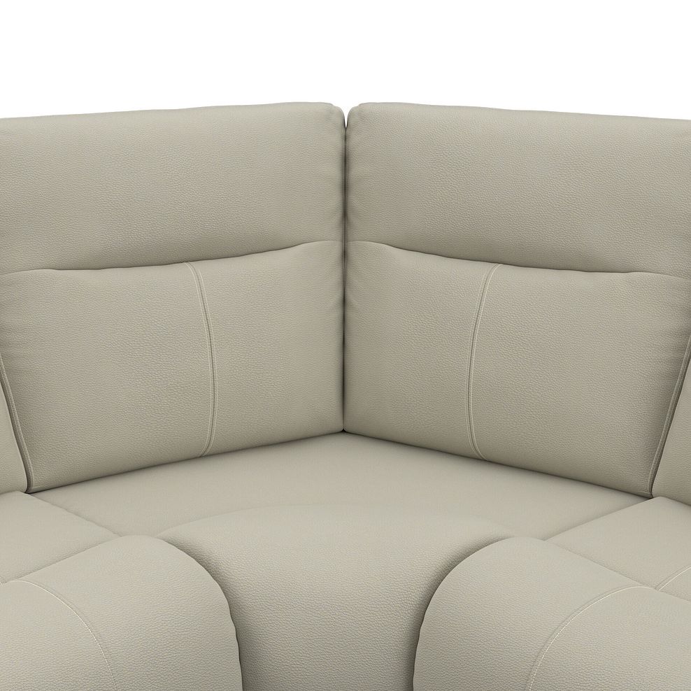 Dalton Left Hand Corner Electric Recliner Sofa with Power Headrests in Bone China Leather 21