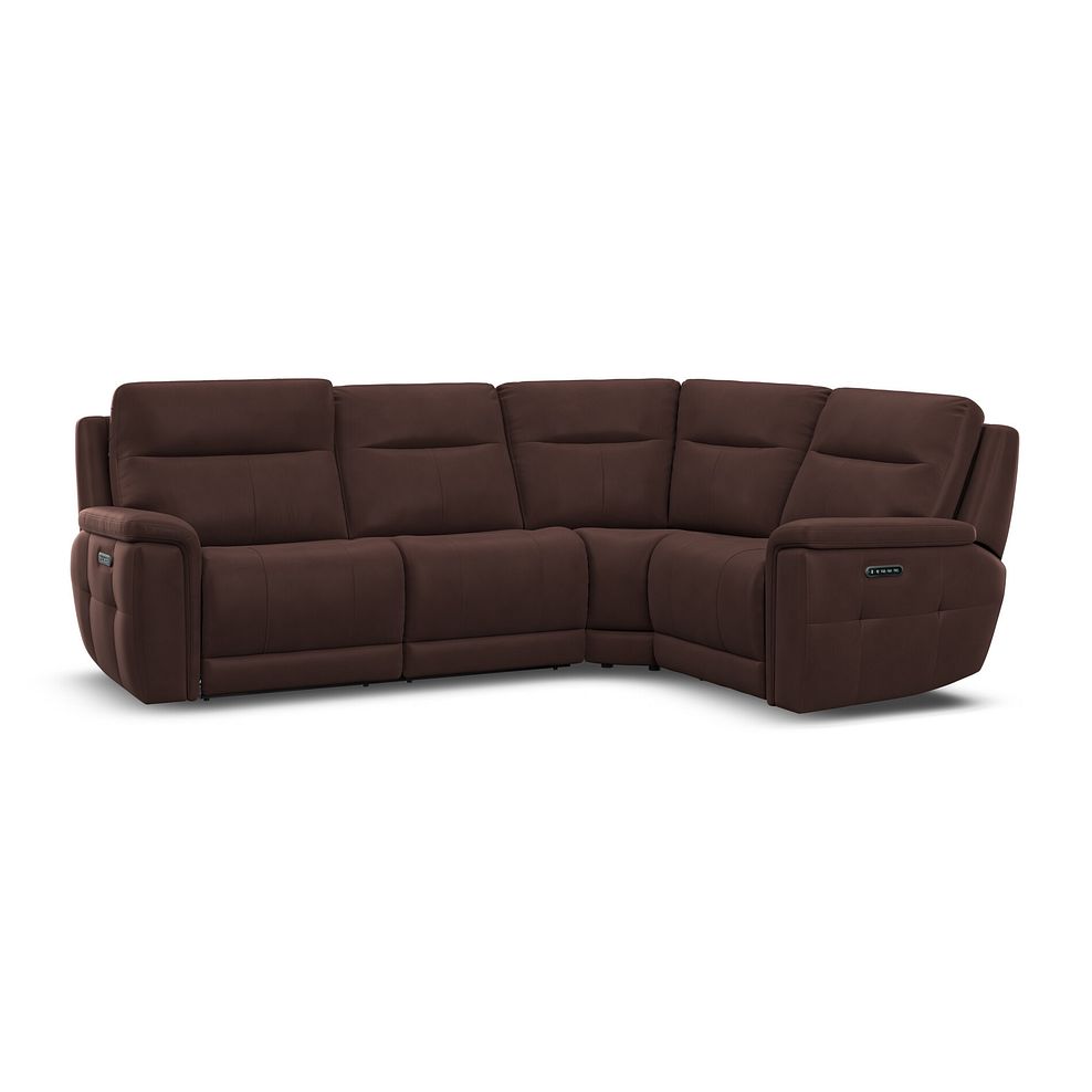 Dalton Left Hand Corner Electric Recliner Sofa with Power Headrests in Chestnut Leather 2