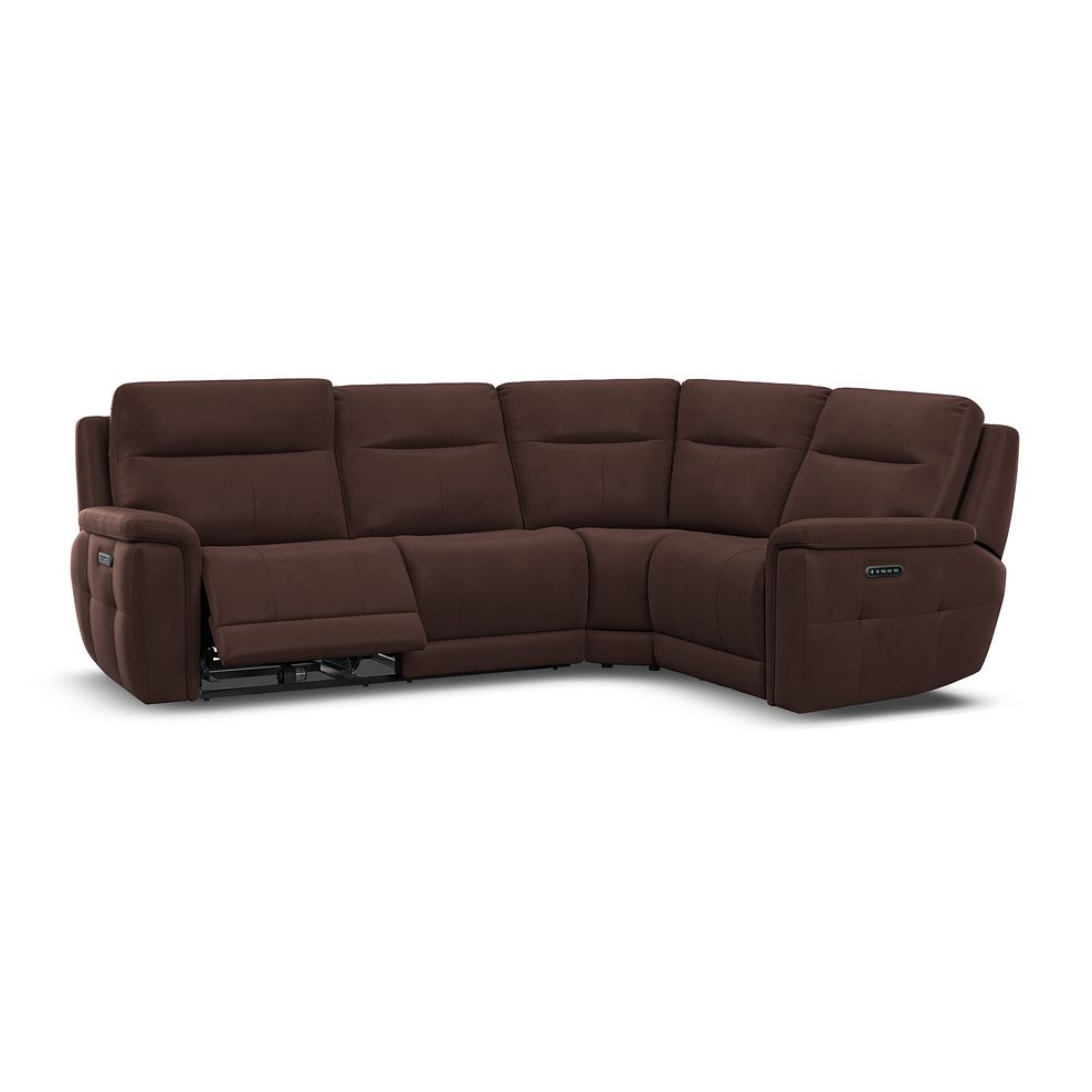 Dalton Left Hand Corner Electric Recliner Sofa with Power Headrests in Chestnut Leather 4