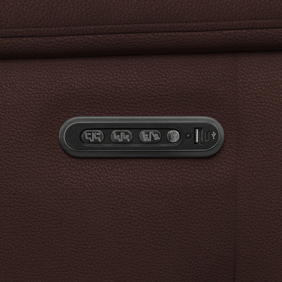 Dalton Left Hand Corner Electric Recliner Sofa with Power Headrests in Chestnut Leather 20