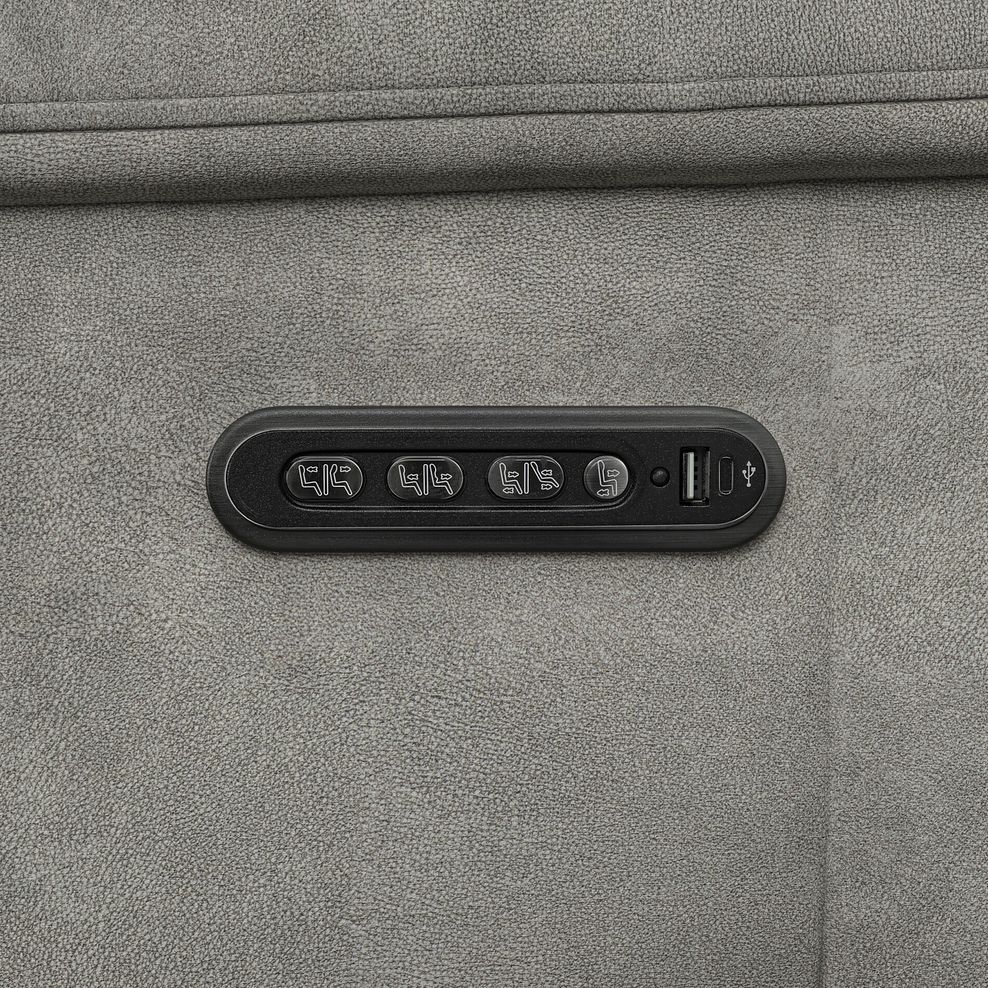 Dalton Left Hand Corner Electric Recliner Sofa with Power Headrests in Dexter Stone Fabric 18