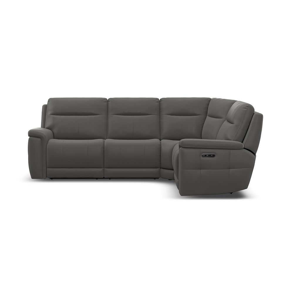 Dalton Left Hand Corner Electric Recliner Sofa with Power Headrests in Elephant Grey Leather 9