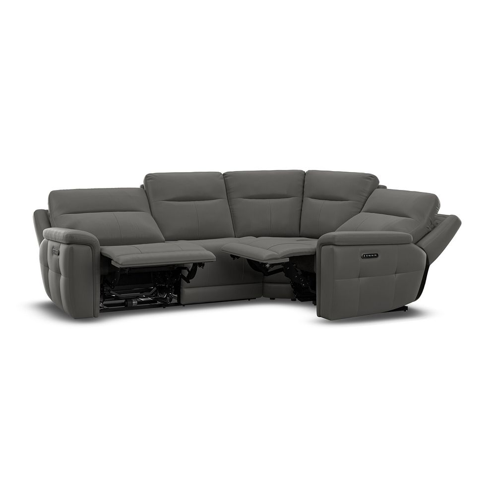 Dalton Left Hand Corner Electric Recliner Sofa with Power Headrests in Elephant Grey Leather 8
