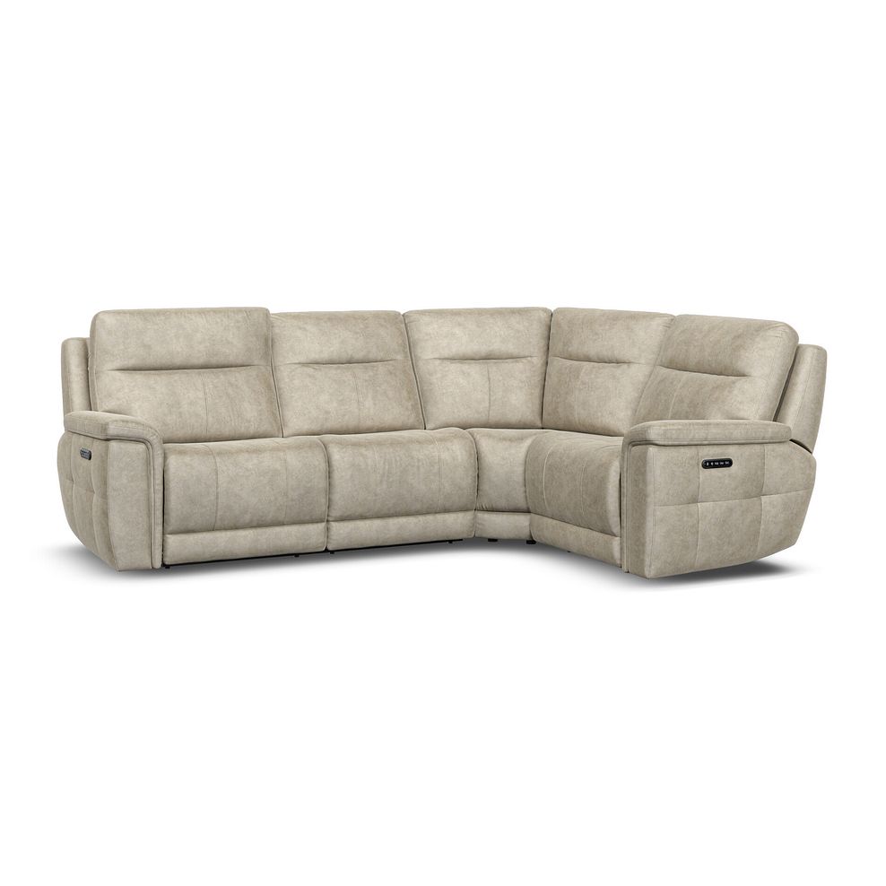 Dalton Left Hand Corner Electric Recliner Sofa with Power Headrests in Marble Cream Fabric 2