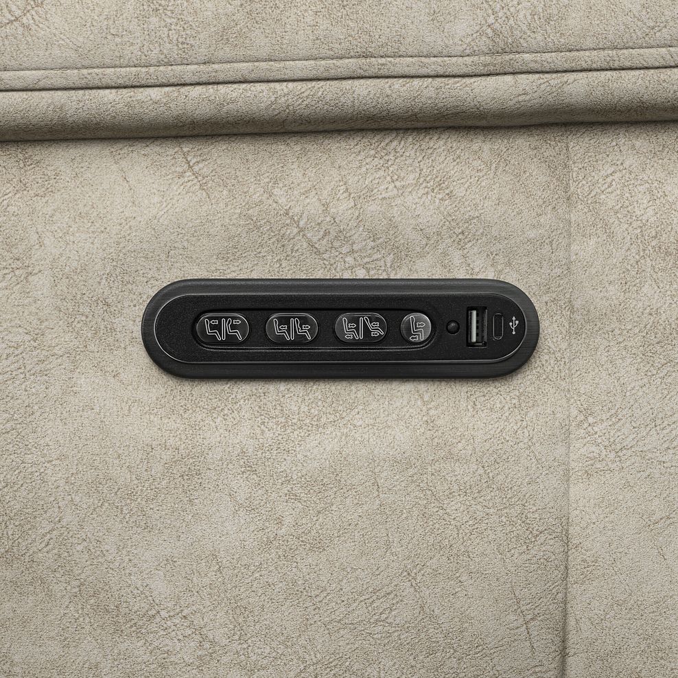 Dalton Left Hand Corner Electric Recliner Sofa with Power Headrests in Marble Cream Fabric 18