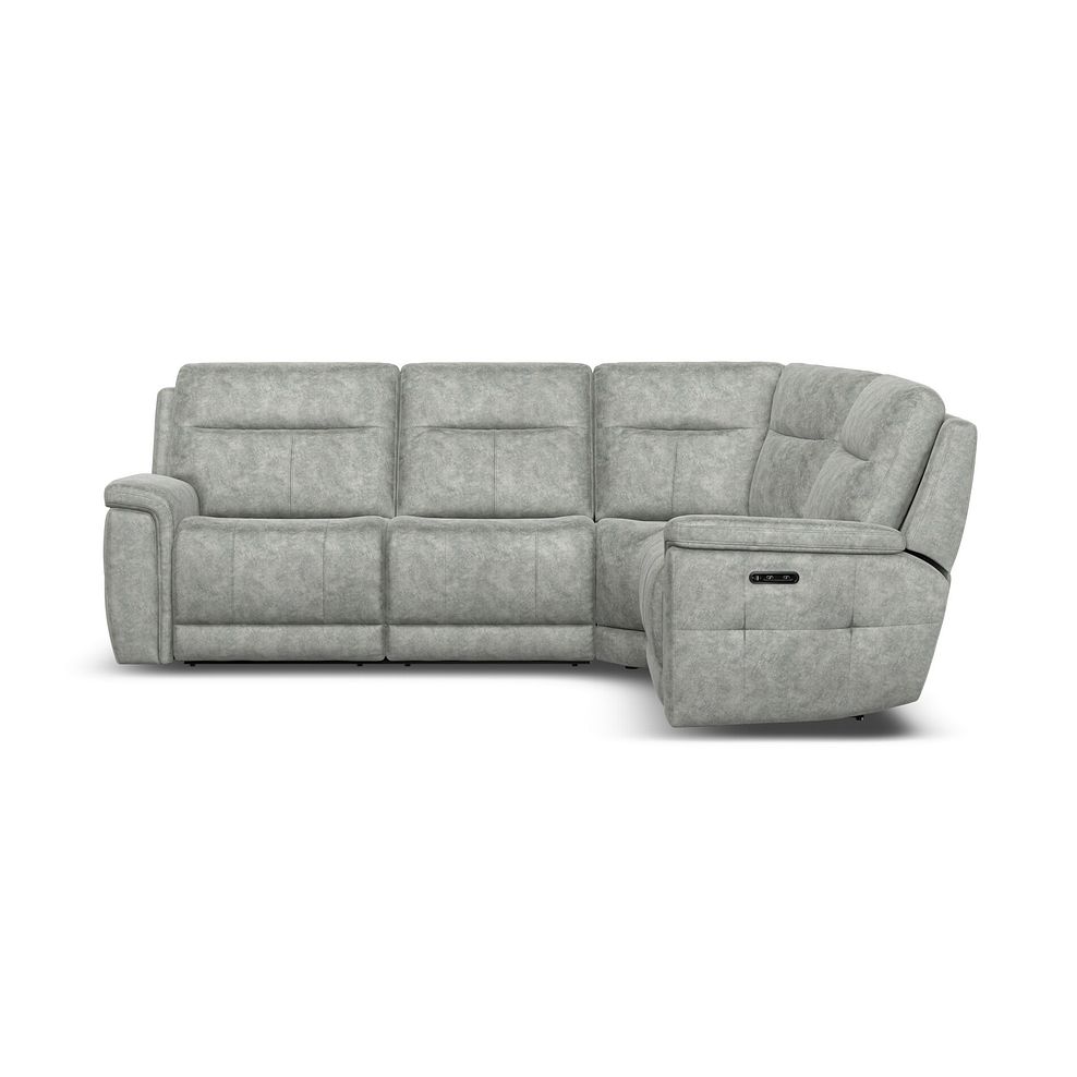 Dalton Left Hand Corner Electric Recliner Sofa with Power Headrests in Marble Silver Fabric 9