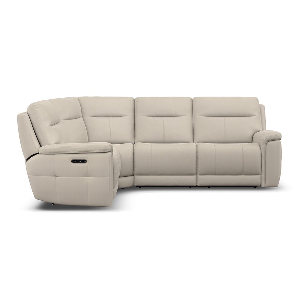 Dalton Right Hand Corner Electric Recliner Sofa in Bella Barley White Fabric 7