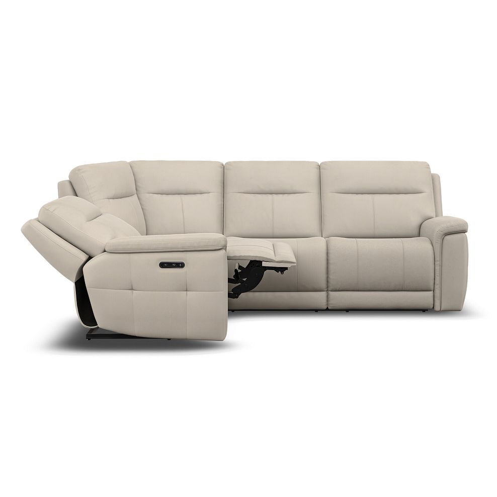 Dalton Right Hand Corner Electric Recliner Sofa in Bella Barley White Fabric 8