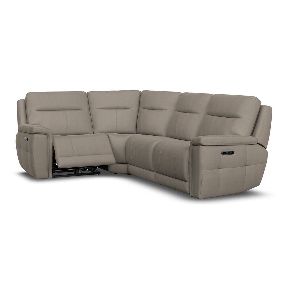 Dalton Right Hand Corner Electric Recliner Sofa in Bella Latte Fabric 2