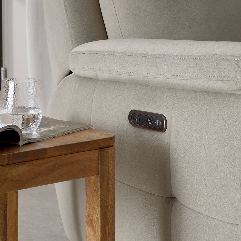 Dalton Right Hand Corner Electric Recliner Sofa in Bella Latte Fabric 9