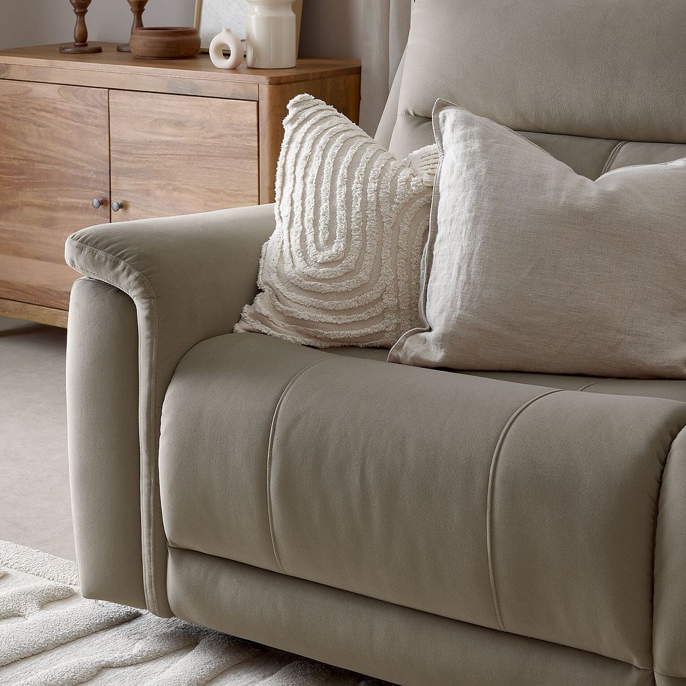 Dalton Right Hand Corner Electric Recliner Sofa in Bella Latte Fabric 10