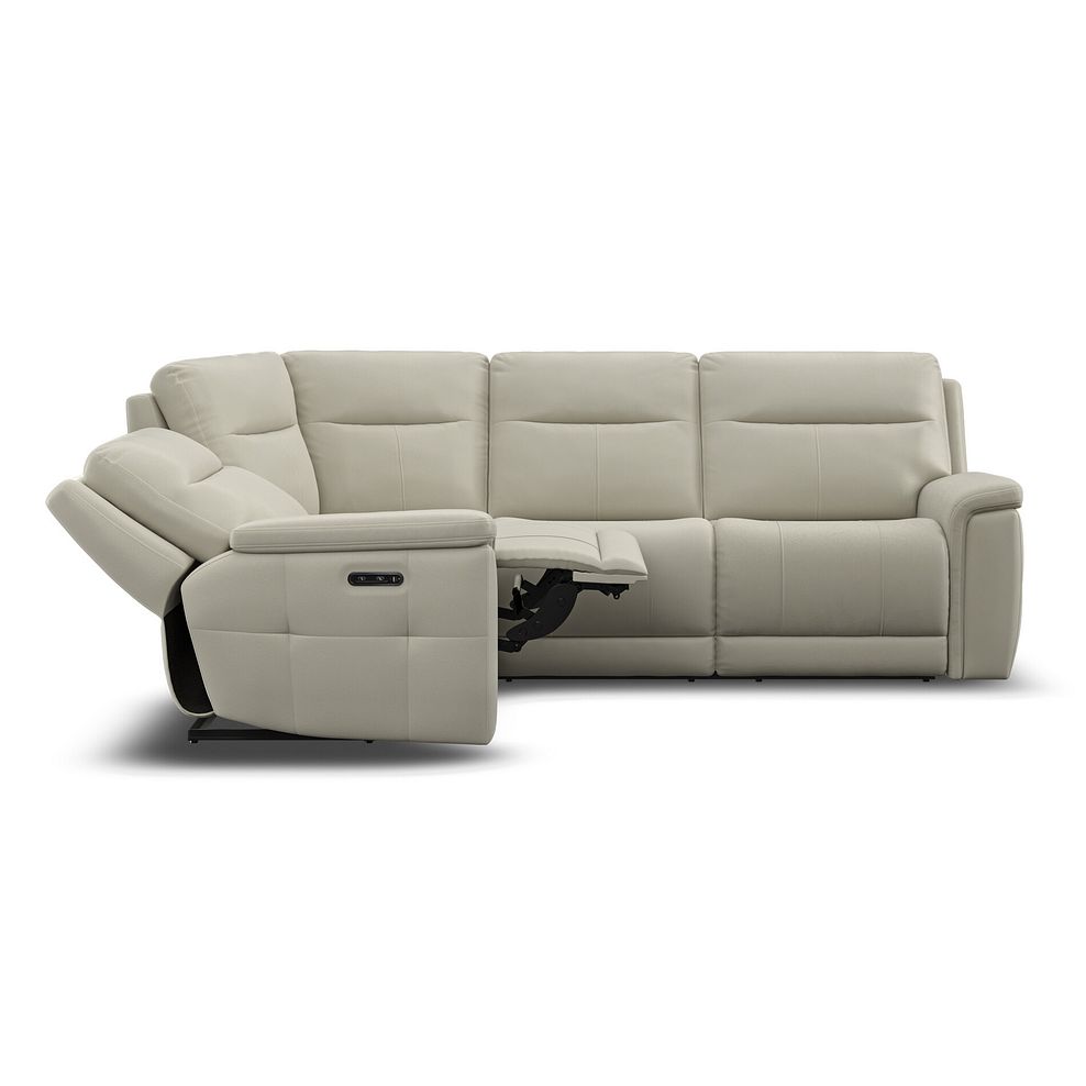 Dalton Right Hand Corner Electric Recliner Sofa in Bone China Leather 8