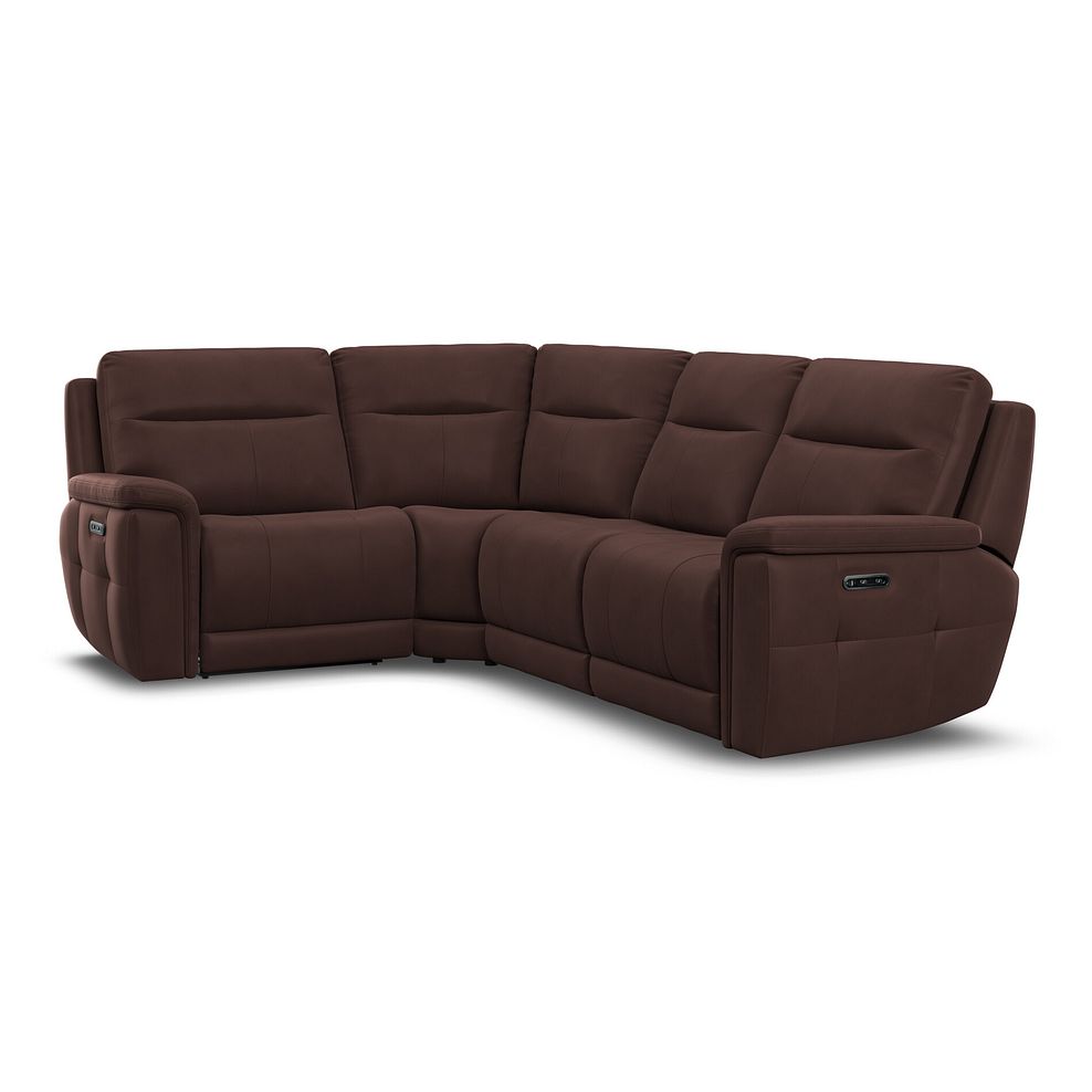Dalton Right Hand Corner Electric Recliner Sofa in Chestnut Leather 1