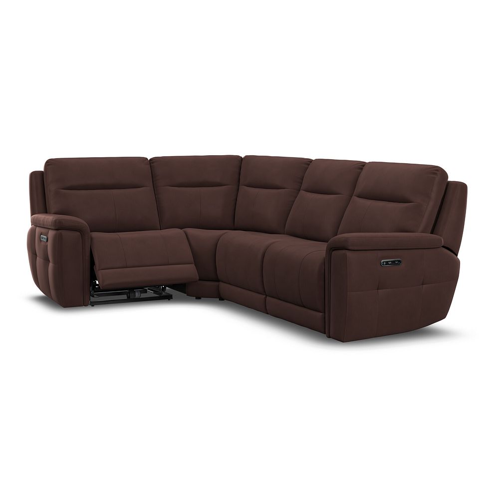 Dalton Right Hand Corner Electric Recliner Sofa in Chestnut Leather 2