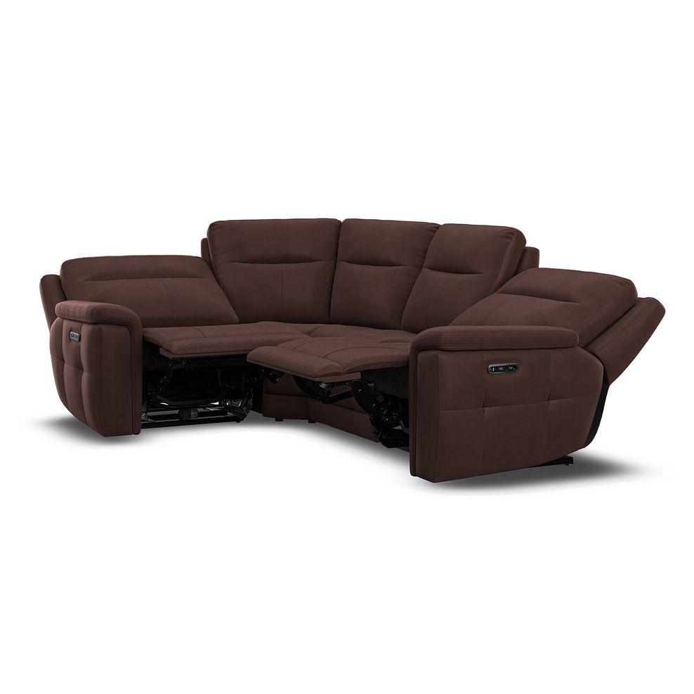 Dalton Right Hand Corner Electric Recliner Sofa in Chestnut Leather 4