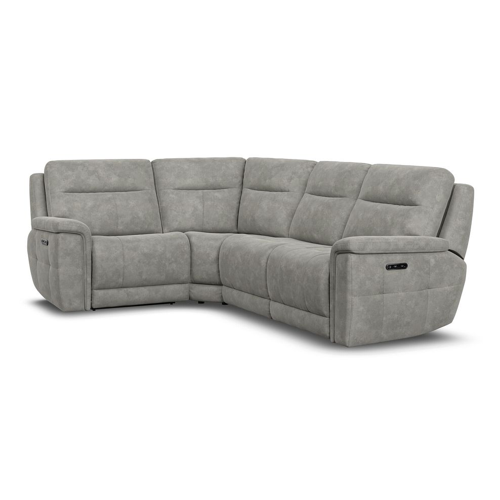 Dalton Right Hand Corner Electric Recliner Sofa in Dexter Stone Fabric 1