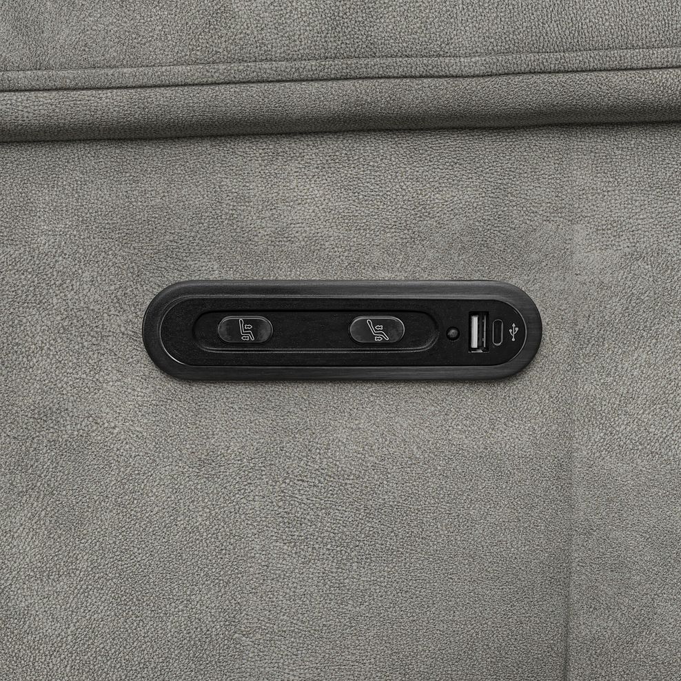 Dalton Right Hand Corner Electric Recliner Sofa in Dexter Stone Fabric 11