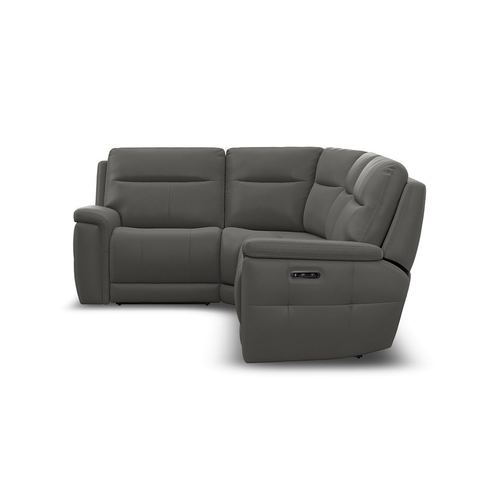 Dalton Right Hand Corner Electric Recliner Sofa in Elephant Grey Leather 5