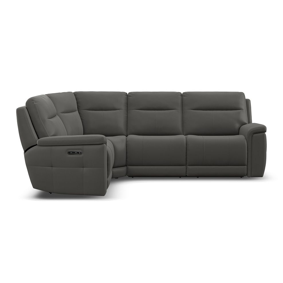 Dalton Right Hand Corner Electric Recliner Sofa in Elephant Grey Leather 7