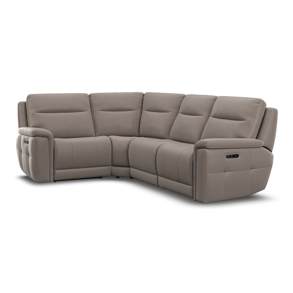 Dalton Right Hand Corner Electric Recliner Sofa in Oyster Leather 1