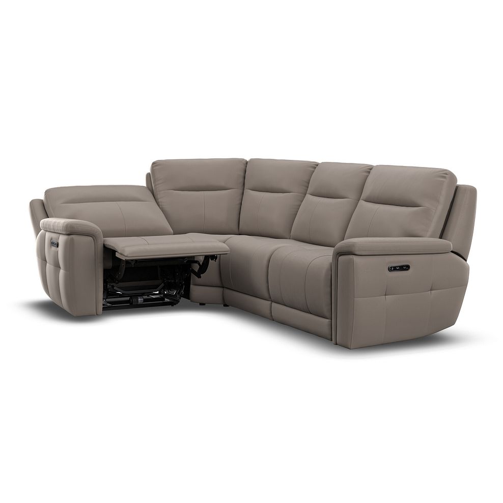 Dalton Right Hand Corner Electric Recliner Sofa in Oyster Leather 9