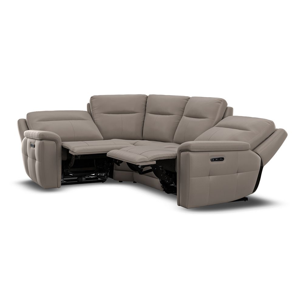 Dalton Right Hand Corner Electric Recliner Sofa in Oyster Leather 10