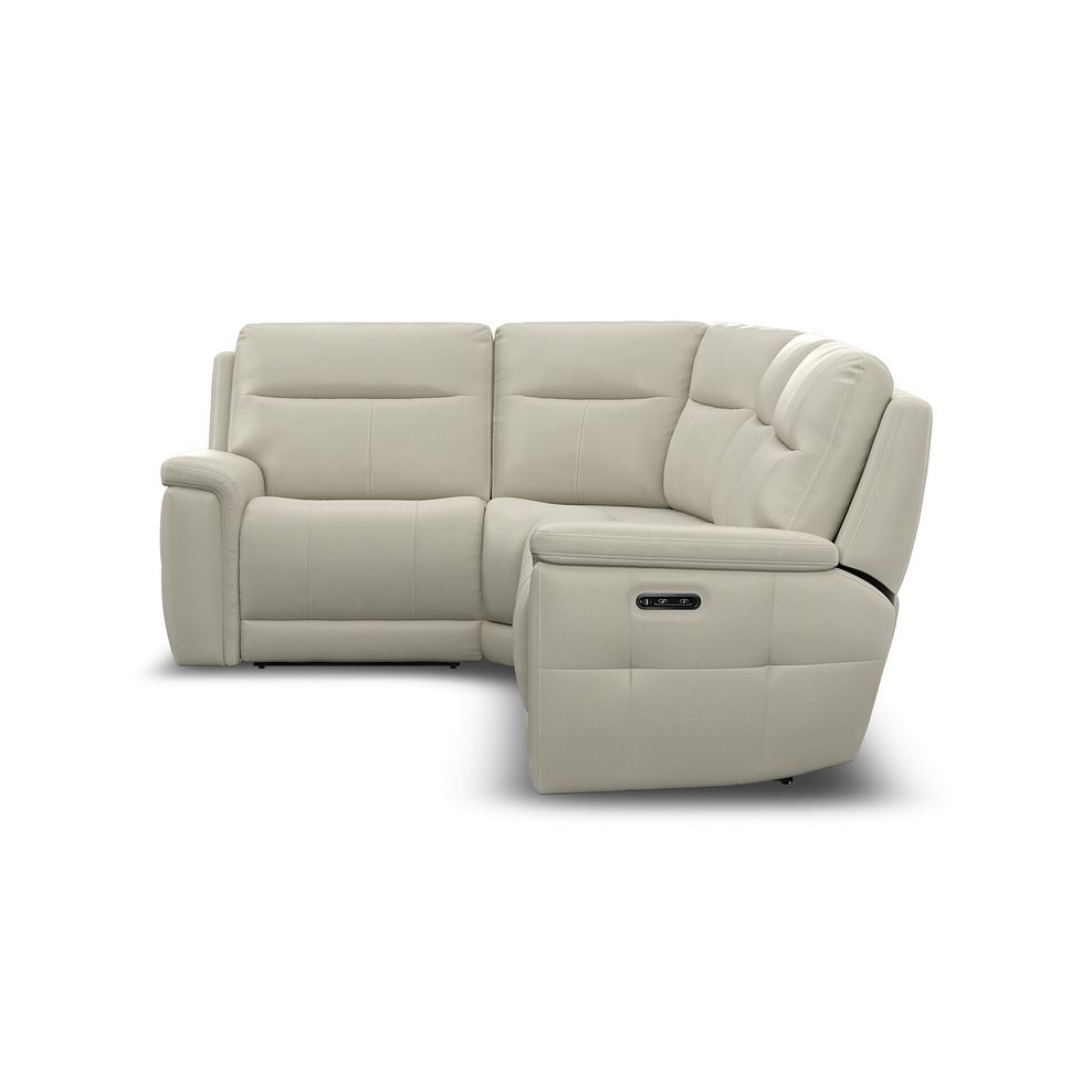 Dalton Right Hand Corner Electric Recliner Sofa with Power Headrests in Bone China Leather 9