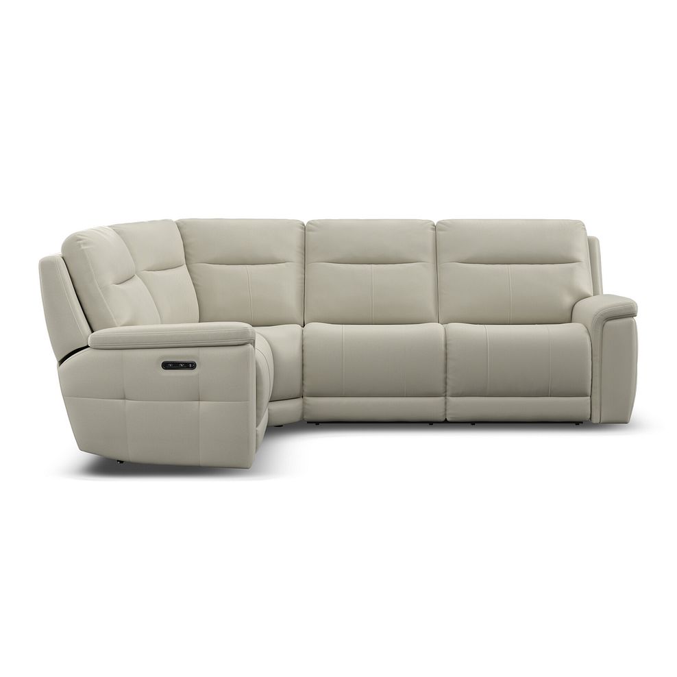 Dalton Right Hand Corner Electric Recliner Sofa with Power Headrests in Bone China Leather 11