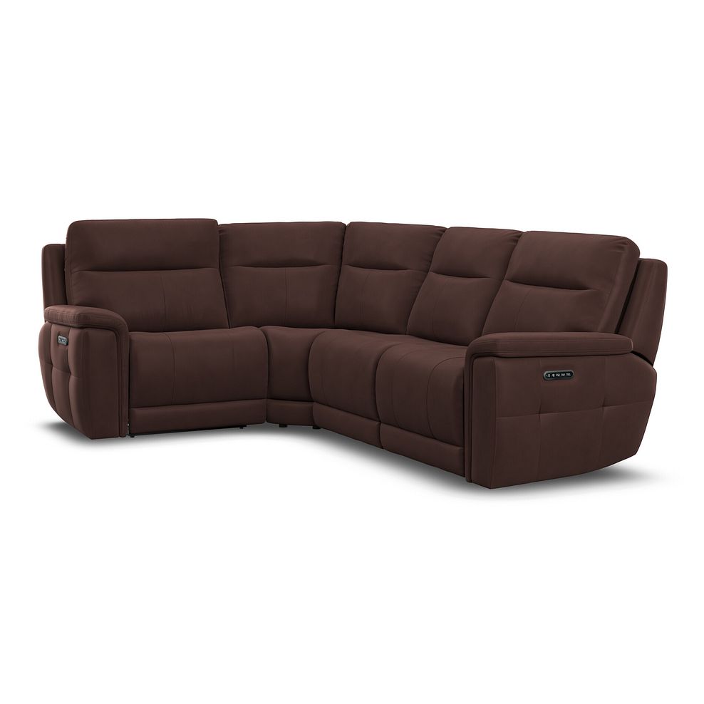 Dalton Right Hand Corner Electric Recliner Sofa with Power Headrests in Chestnut Leather 2