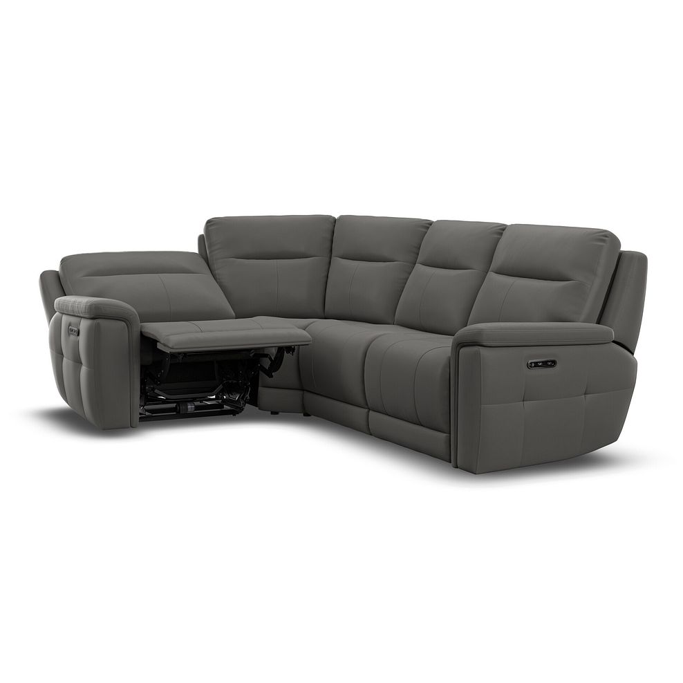 Dalton Right Hand Corner Electric Recliner Sofa with Power Headrests in Elephant Grey Leather 5
