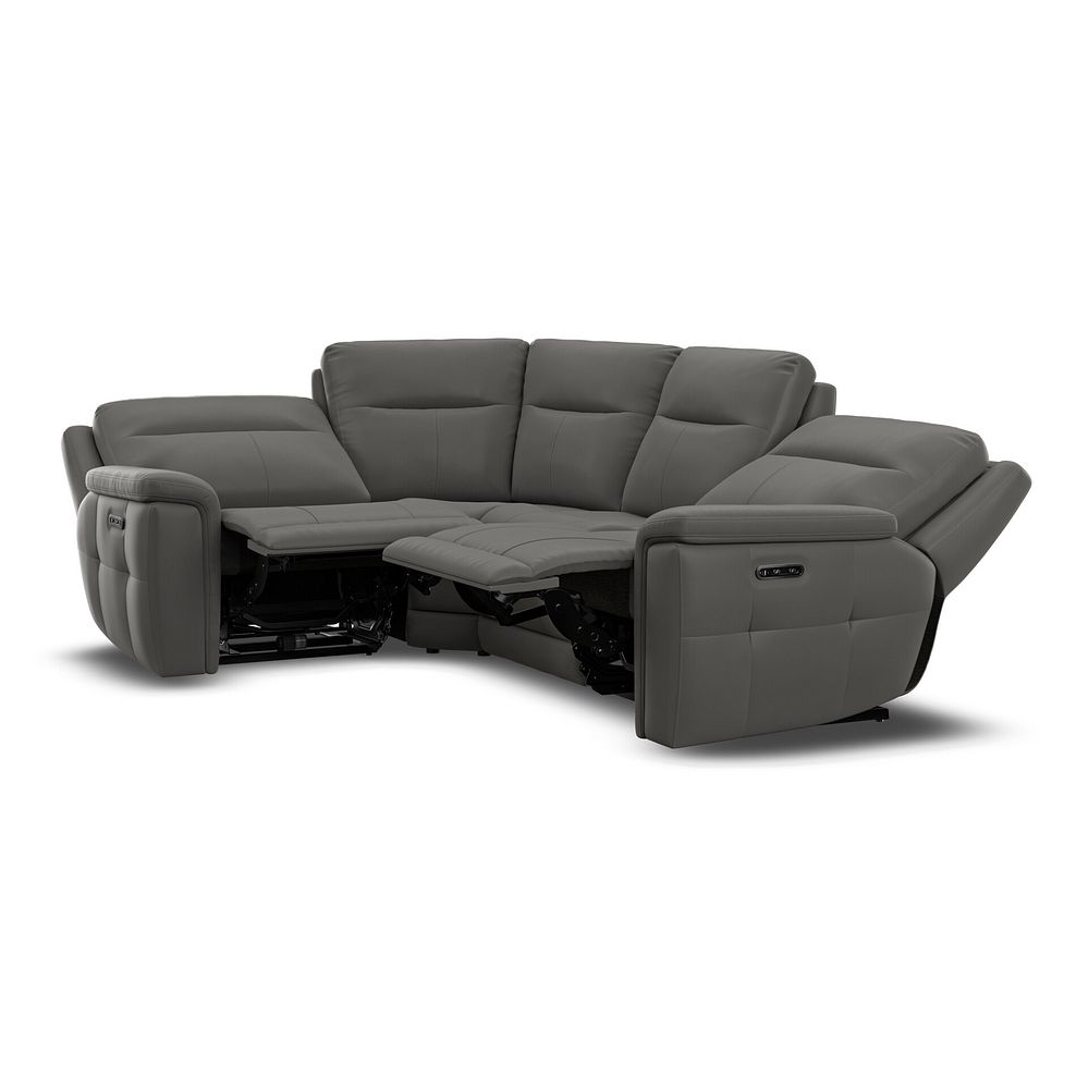Dalton Right Hand Corner Electric Recliner Sofa with Power Headrests in Elephant Grey Leather 7