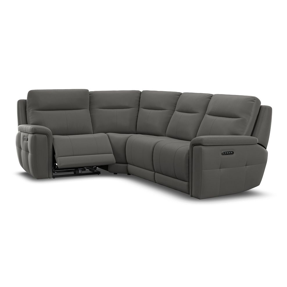 Dalton Right Hand Corner Electric Recliner Sofa with Power Headrests in Elephant Grey Leather 4