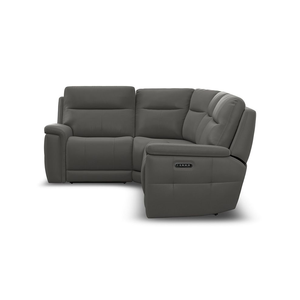 Dalton Right Hand Corner Electric Recliner Sofa with Power Headrests in Elephant Grey Leather 10